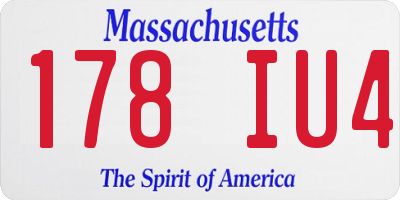 MA license plate 178IU4