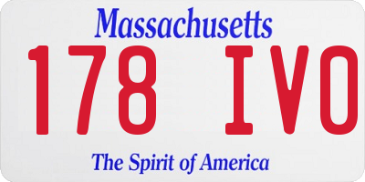 MA license plate 178IV0
