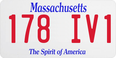 MA license plate 178IV1