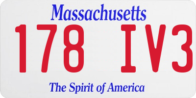 MA license plate 178IV3