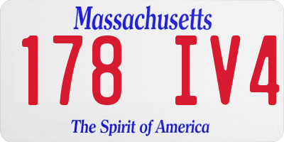 MA license plate 178IV4
