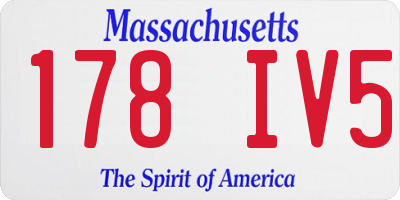 MA license plate 178IV5