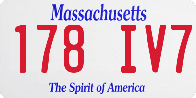 MA license plate 178IV7