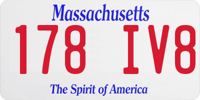 MA license plate 178IV8