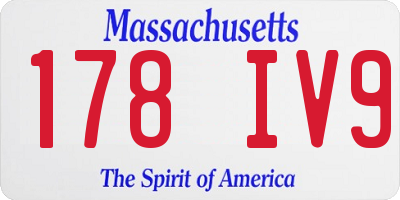 MA license plate 178IV9