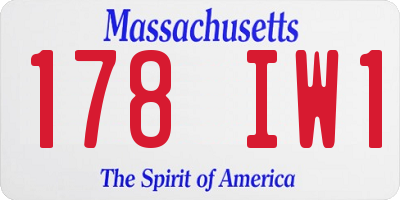 MA license plate 178IW1
