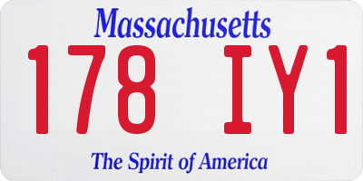 MA license plate 178IY1