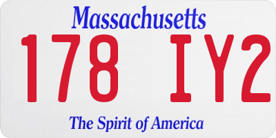 MA license plate 178IY2
