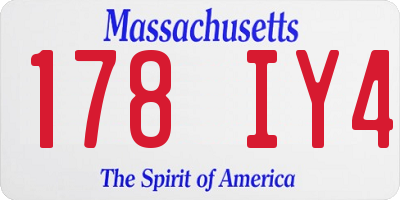 MA license plate 178IY4