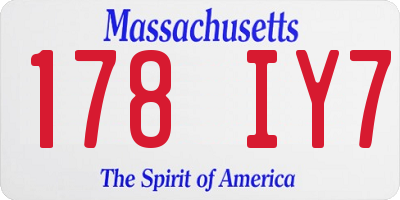 MA license plate 178IY7