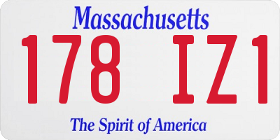 MA license plate 178IZ1