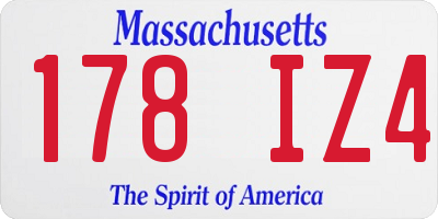 MA license plate 178IZ4