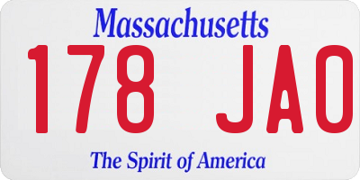 MA license plate 178JA0