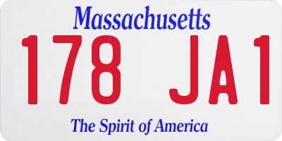 MA license plate 178JA1