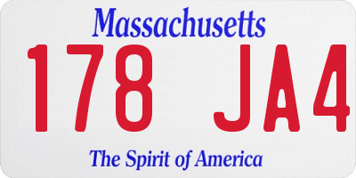 MA license plate 178JA4