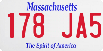 MA license plate 178JA5