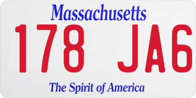 MA license plate 178JA6