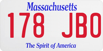MA license plate 178JB0