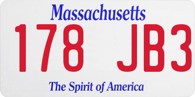 MA license plate 178JB3