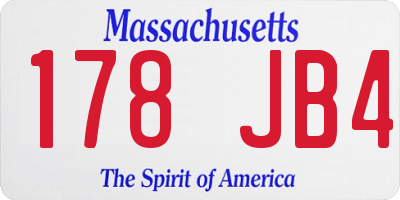 MA license plate 178JB4