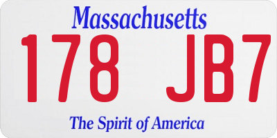 MA license plate 178JB7