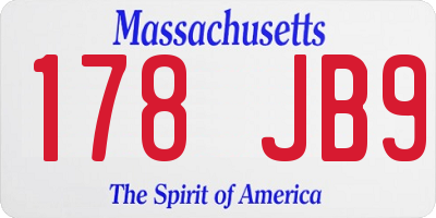 MA license plate 178JB9
