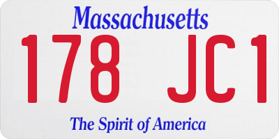 MA license plate 178JC1