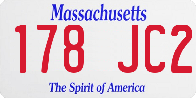 MA license plate 178JC2