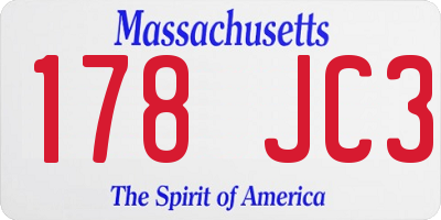 MA license plate 178JC3
