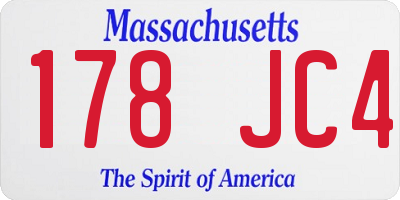 MA license plate 178JC4