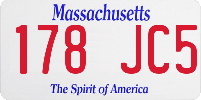 MA license plate 178JC5