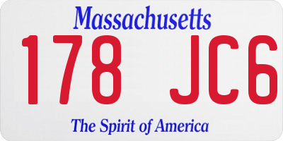MA license plate 178JC6