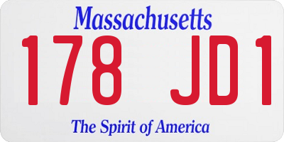 MA license plate 178JD1