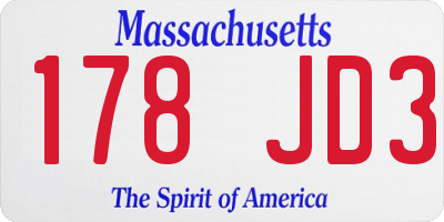 MA license plate 178JD3