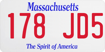 MA license plate 178JD5