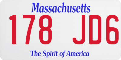 MA license plate 178JD6