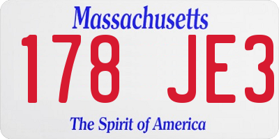 MA license plate 178JE3