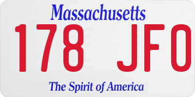 MA license plate 178JF0