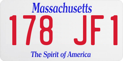 MA license plate 178JF1