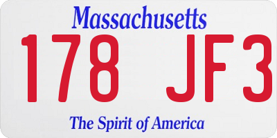 MA license plate 178JF3
