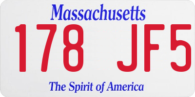 MA license plate 178JF5