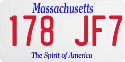 MA license plate 178JF7