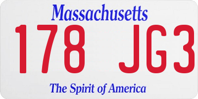 MA license plate 178JG3