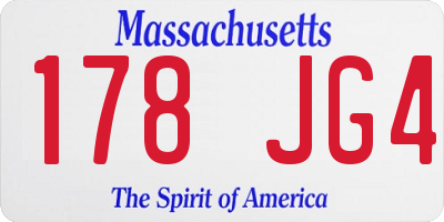MA license plate 178JG4