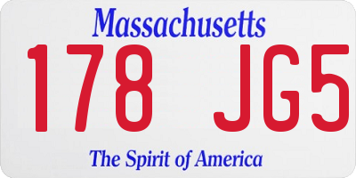 MA license plate 178JG5