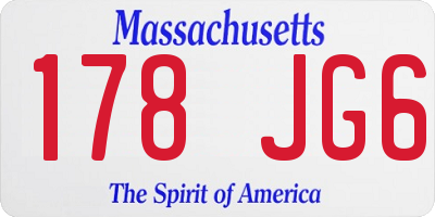 MA license plate 178JG6