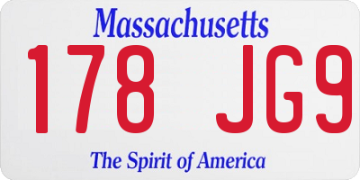 MA license plate 178JG9