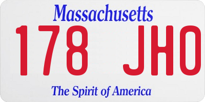 MA license plate 178JH0