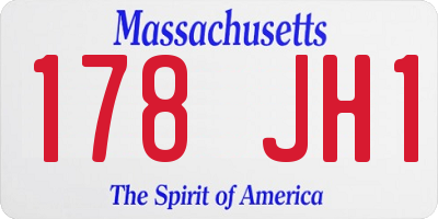 MA license plate 178JH1
