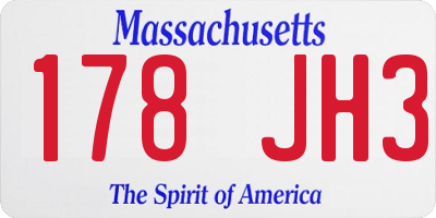 MA license plate 178JH3